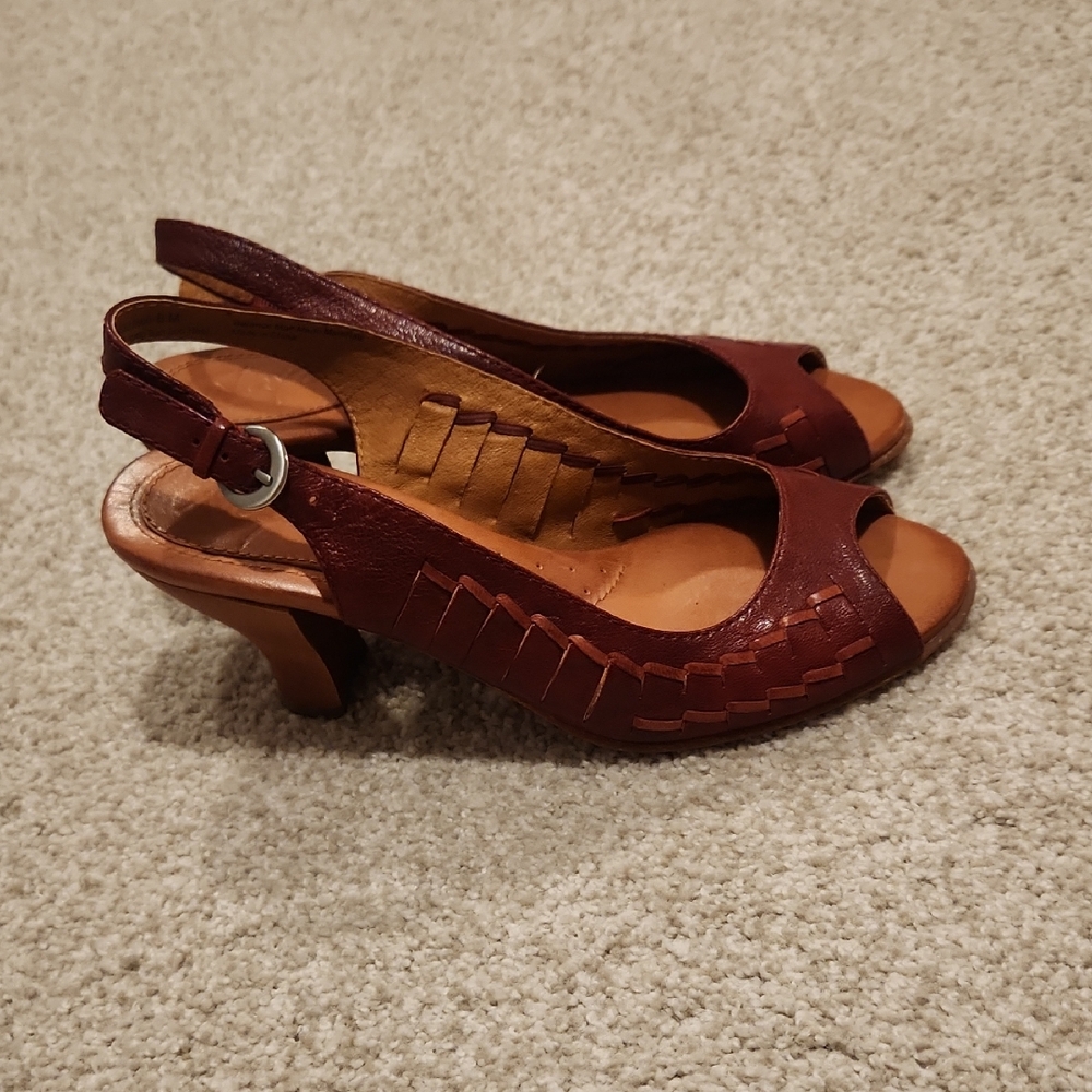Maroon Slingback Heels